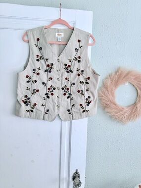 Talbots Cream Jacket with Soft Pink Trim